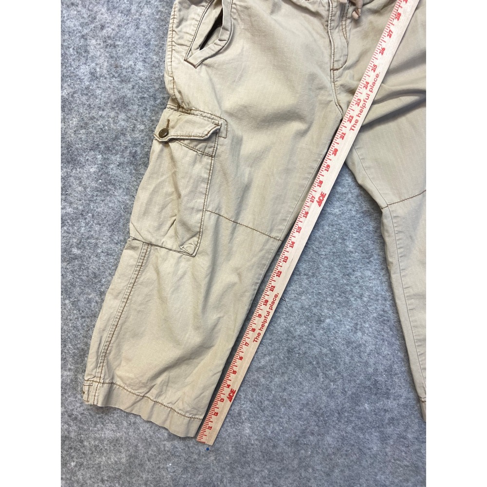 Polo Jeans Co Ralph Lauren Cargo Pants Womens 10 Tan Excellent Ripstop Cropped - Picture 8 of 10